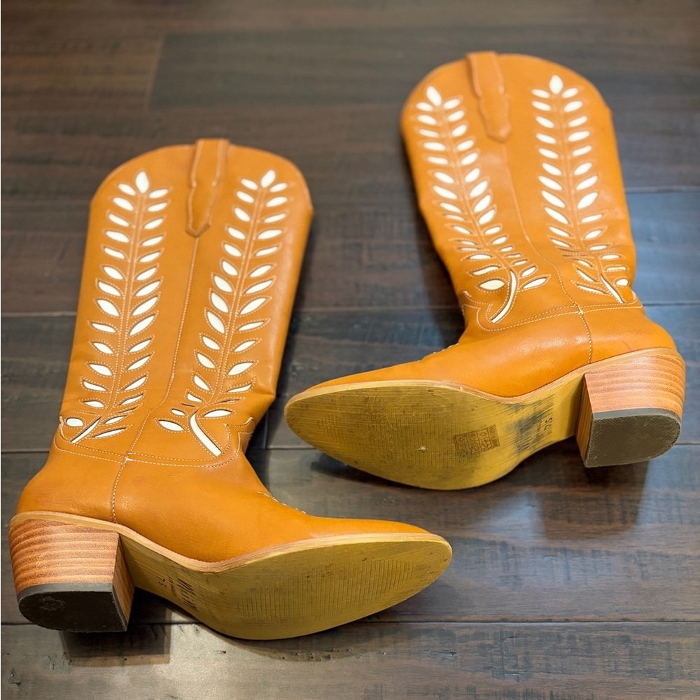 Mi.iM Los Angels tall knee high cowboy boots with cutout design western cowgirl - Picture 4 of 10